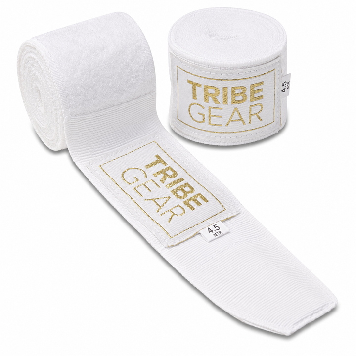 Bandage Gold Label Wit (450 cm) – stevige handbandages voor kickboksen & boksen