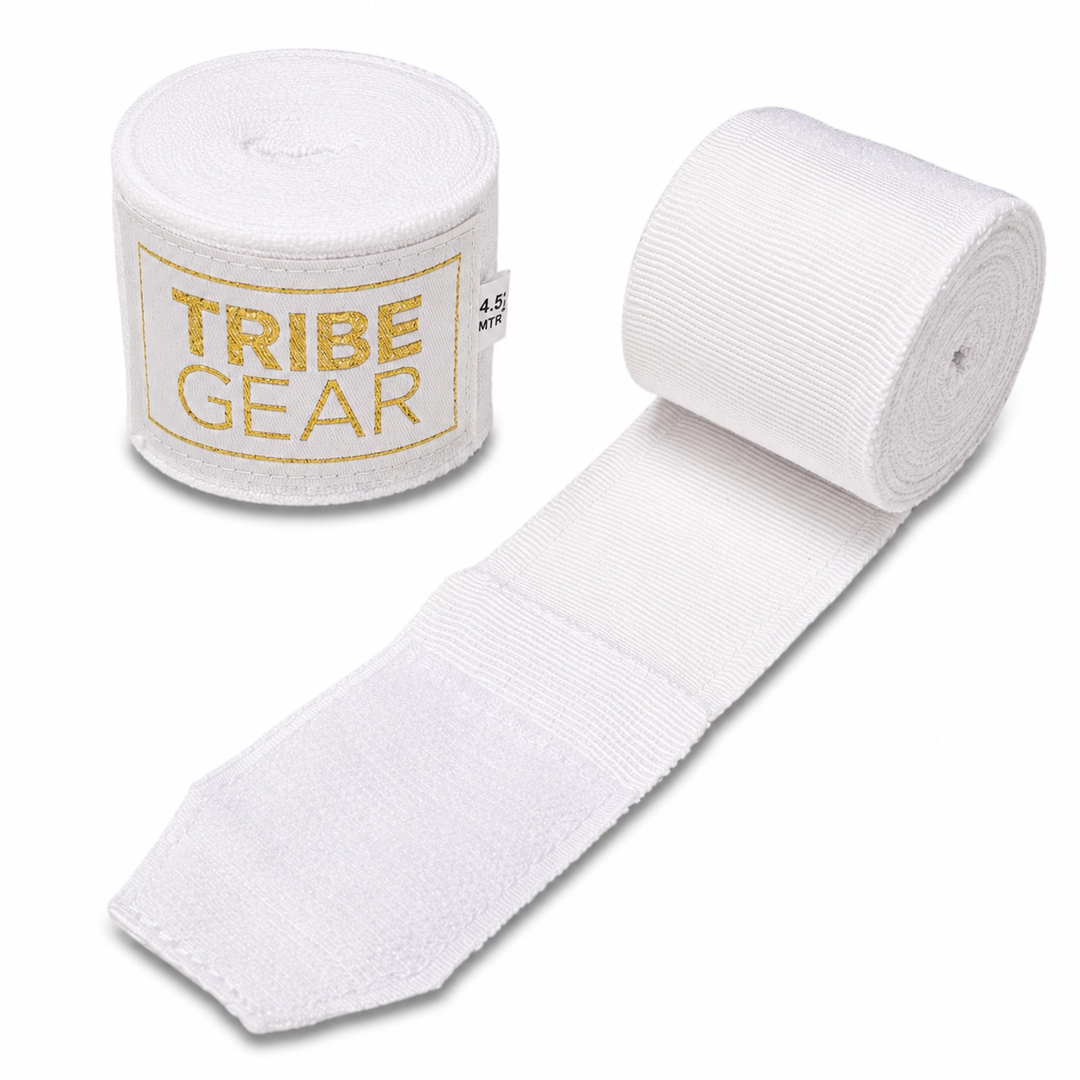 Bandage Gold Label Wit (450 cm) – stevige handbandages voor kickboksen & boksen