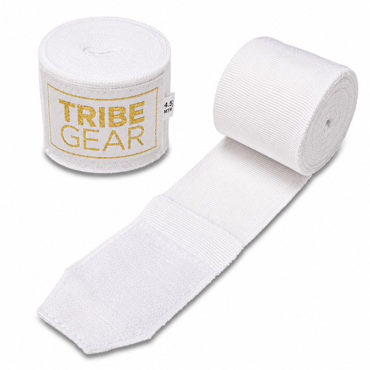 Bandage Gold Label Wit (450 cm) – stevige handbandages voor kickboksen & boksen