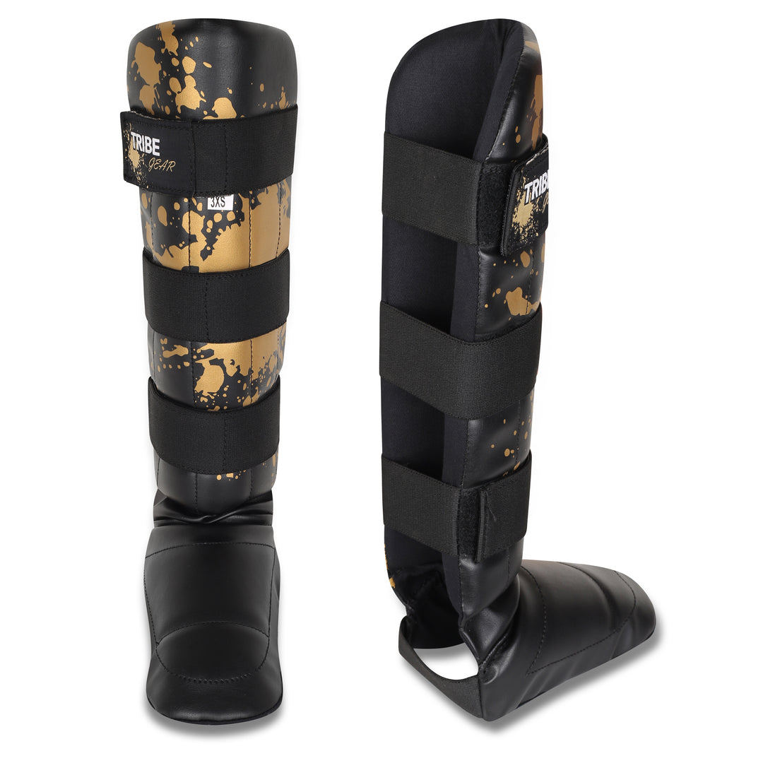 TRIBE GEAR Scheenbeschermers Kids – Gold Splash Edition