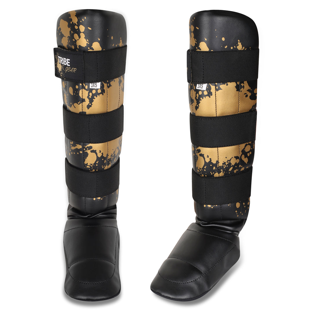 TRIBE GEAR Scheenbeschermers Kids – Gold Splash Edition