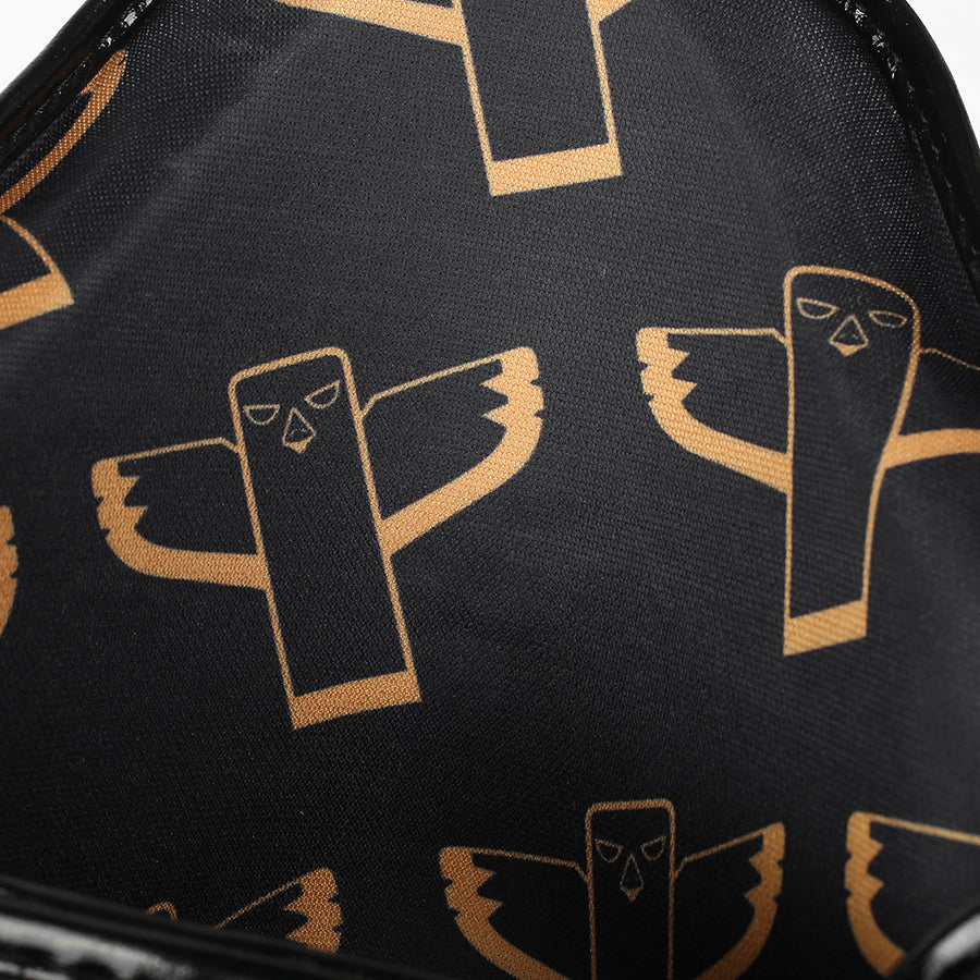 Detail van de binnenvoering met TribeGear patroon in Gold Label scheenbeschermers