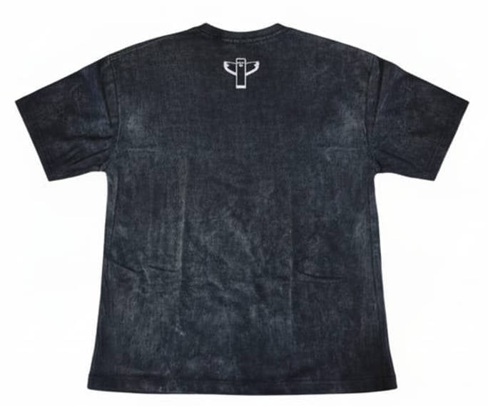 Achterkant van TribeGear acid wash t-shirt voor kickboksen en sport training